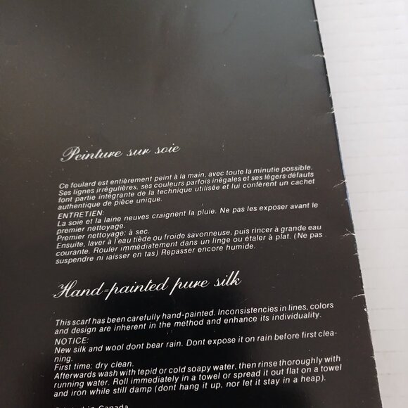 100 % Silk Scarf Made in Canada Hand Painted RARE - Picture 8 of 10